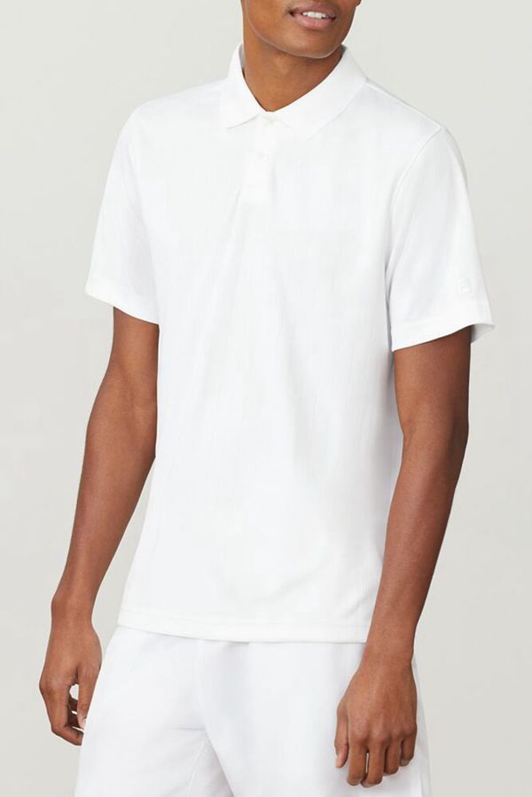 Fila Essentials Drop Needle Men's Polo Shirts - White,NZ 967-37904